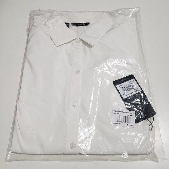 NWT‎ Peach Vanguard Button-Down in White Size XXS - Picture 4 of 8